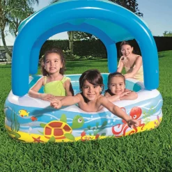 Piscine & Spa-vidaXL Bestway Piscine de jeu avec auvent bleu 140x140x114 cm 52192