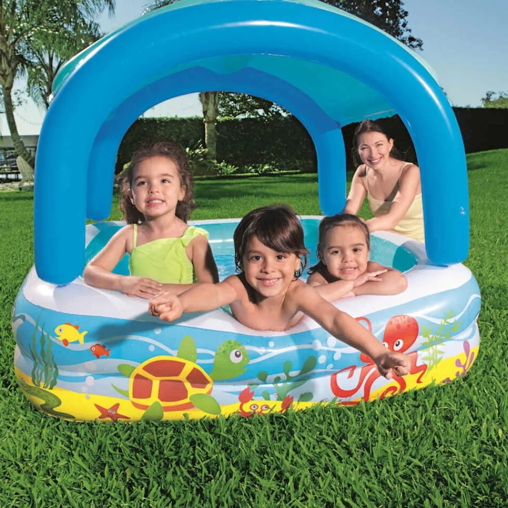 Piscine & Spa-vidaXL Bestway Piscine de jeu avec auvent bleu 140x140x114 cm 52192
