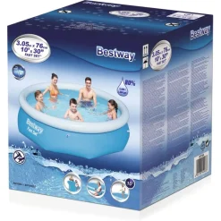 vidaXL Bestway Piscine gonflable Fast Set Rond 305 x 76 cm 57266