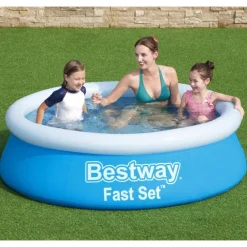 Piscine & Spa-vidaXL Bestway Piscine gonflable Fast Set ronde 183x51 cm bleu