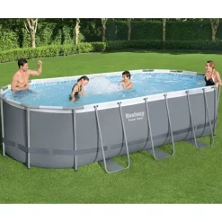 Piscine & Spa-vidaXL Bestway Piscine hors sol Power Steel Ovale 549x274x122 cm