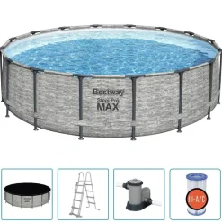 vidaXL Bestway Piscine ronde Power Steel 488x122 cm