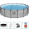 Piscine & Spa-vidaXL Bestway Piscine ronde Power Steel 488x122 cm
