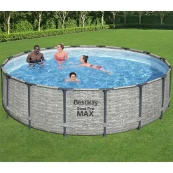 Piscine & Spa-vidaXL Bestway Piscine ronde Power Steel 488x122 cm