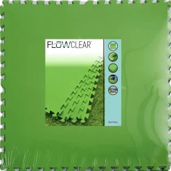 Piscine & Spa-vidaXL Bestway Protecteurs de plancher Flowclear 9 pcs Vert 5,47 m²