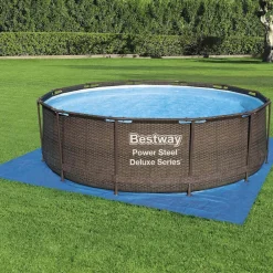 vidaXL Bestway Tapis de sol pour piscine Flowclear 396x396 cm
