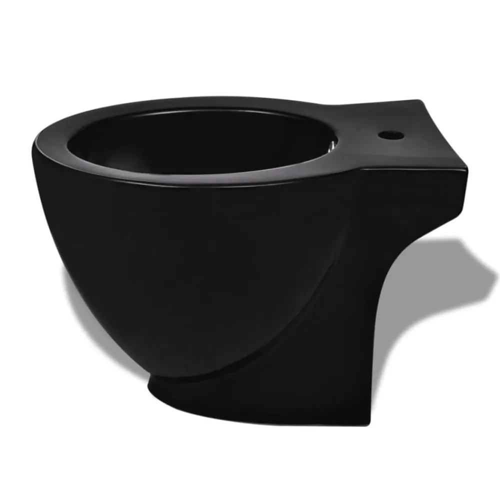Plomberie-vidaXL Bidet rond à poser en céramique sanitaire noir