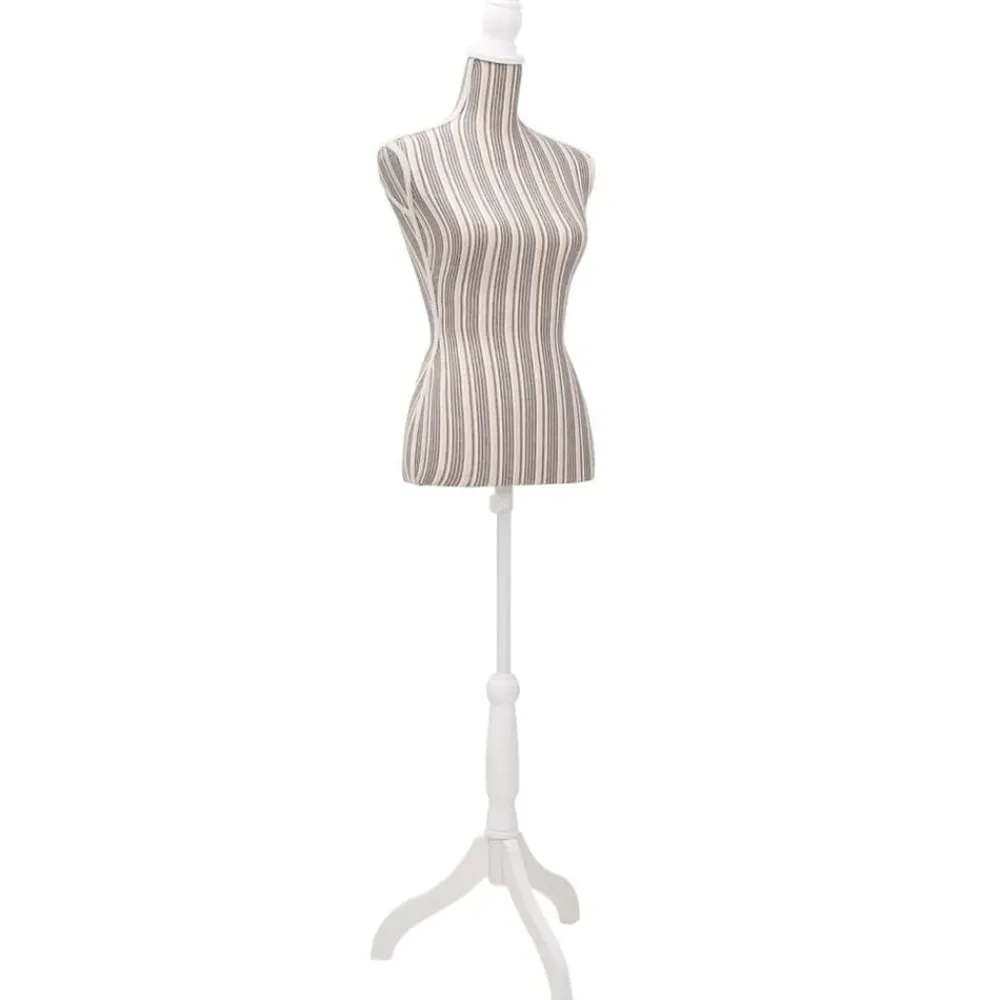 vidaXL Buste de couture de femme en lin à rayures