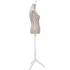 vidaXL Buste de couture de femme en lin à rayures
