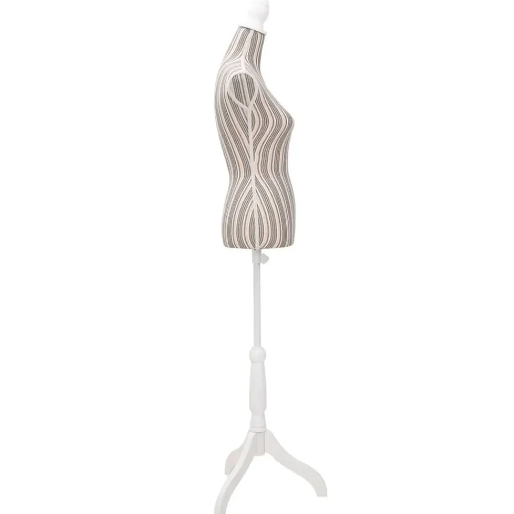 vidaXL Buste de couture de femme en lin à rayures