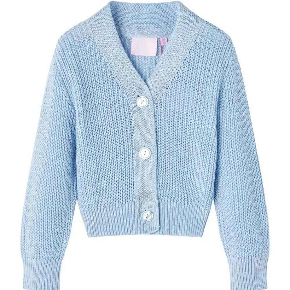 vidaXL Cardigan pour enfants tricoté bleu 92