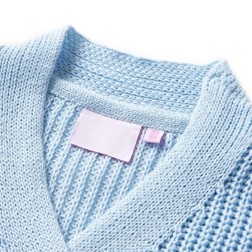 vidaXL Cardigan pour enfants tricoté bleu 92