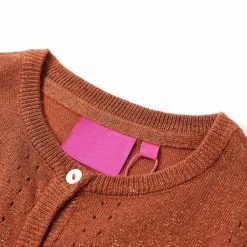 Vêtements & Accessoires-vidaXL Cardigan pour enfants tricoté 92 Cognac