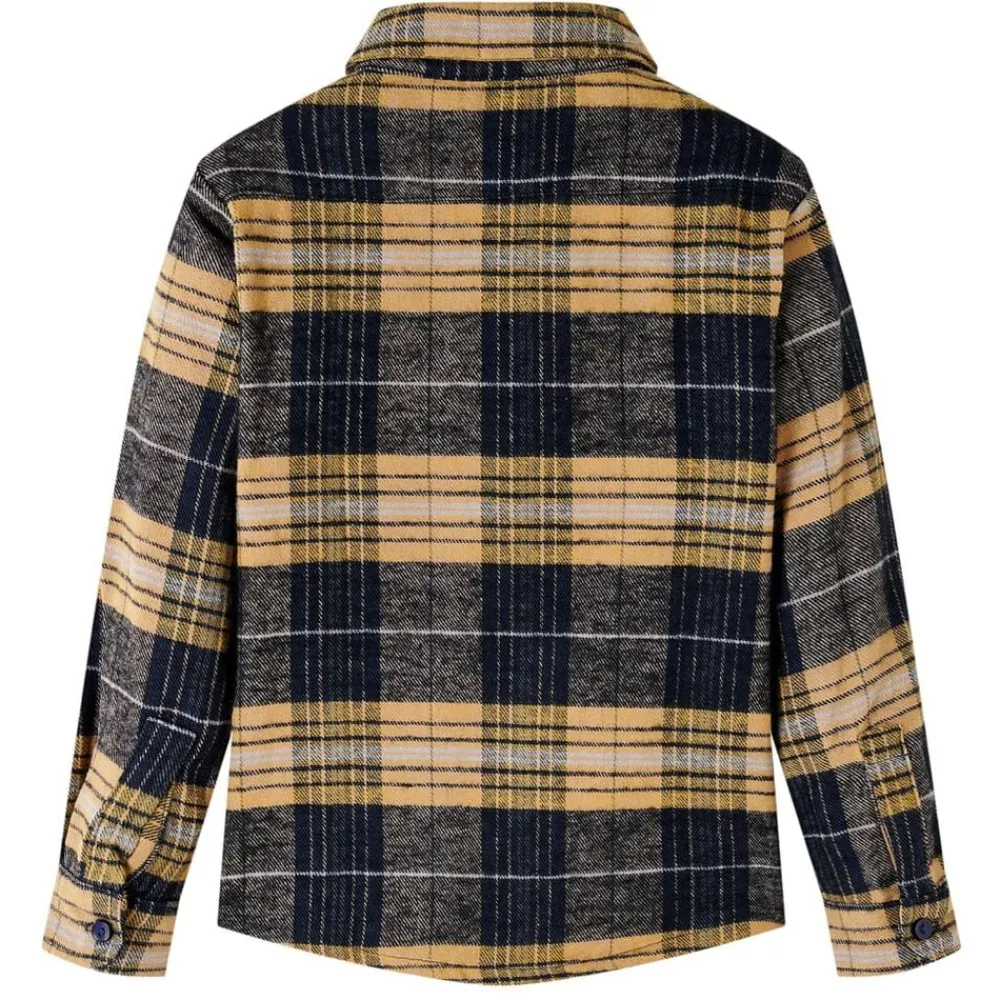 vidaXL Chemise à carreaux pour enfants jaune et noir 92
