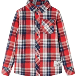 Vêtements & Accessoires-vidaXL Chemise à carreaux pour enfants rouge et bleu marine 104