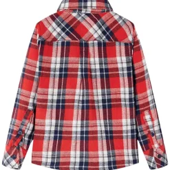 Vêtements & Accessoires-vidaXL Chemise à carreaux pour enfants rouge et bleu marine 104