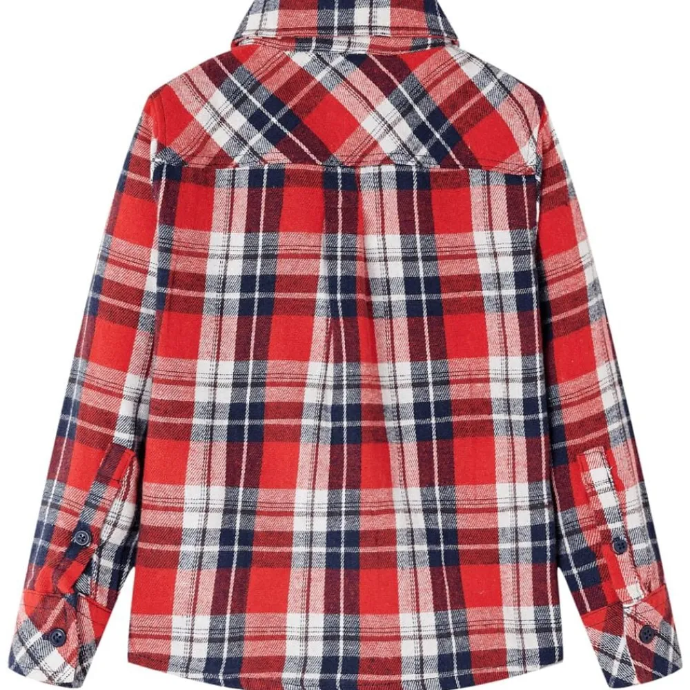 Vêtements & Accessoires-vidaXL Chemise à carreaux pour enfants rouge et bleu marine 104