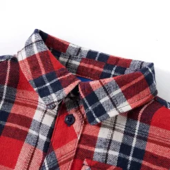 Vêtements & Accessoires-vidaXL Chemise à carreaux pour enfants rouge et bleu marine 104