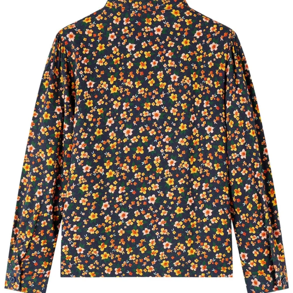 vidaXL Chemise pour enfants avec col à bande bleu marine 104