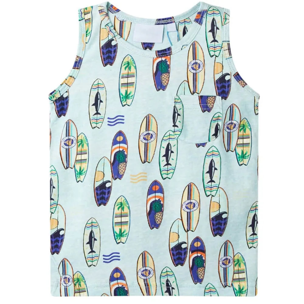 Vêtements & Accessoires-vidaXL Débardeur enfant bleu doux mélangé 104