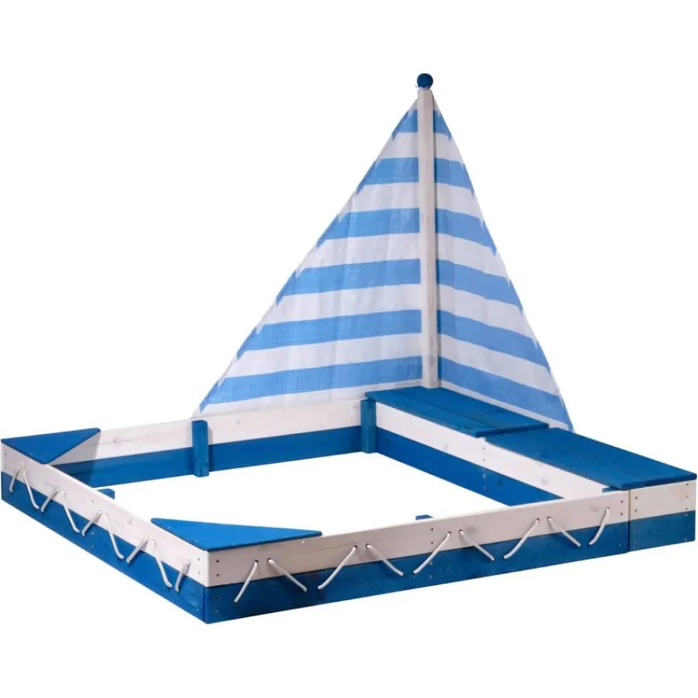 Jeux De Plein Air-vidaXL dobar Navire bac à sable Maritime bleu et blanc