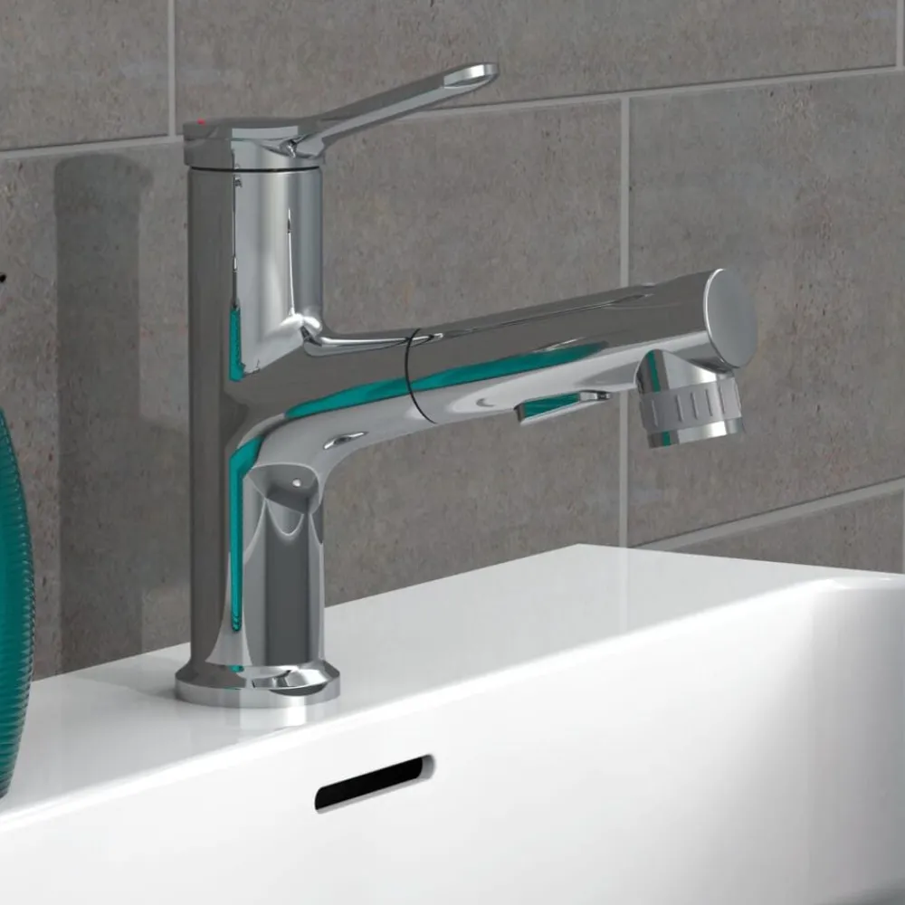 Plomberie-vidaXL EISL Mitigeur de lavabo VARIABILE avec douchette extractible chrome