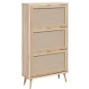 Produits Ménagers-vidaXL Finori Armoire à chaussures Bali 49A Chêne sonoma/ impression de canne