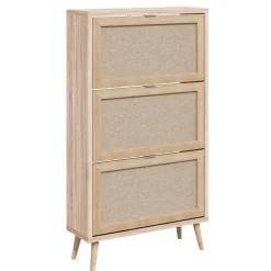 Produits Ménagers-vidaXL Finori Armoire à chaussures Bali 49A Chêne sonoma/ impression de canne