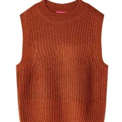 vidaXL Gilet pull-over tricoté pour enfants cognac 92