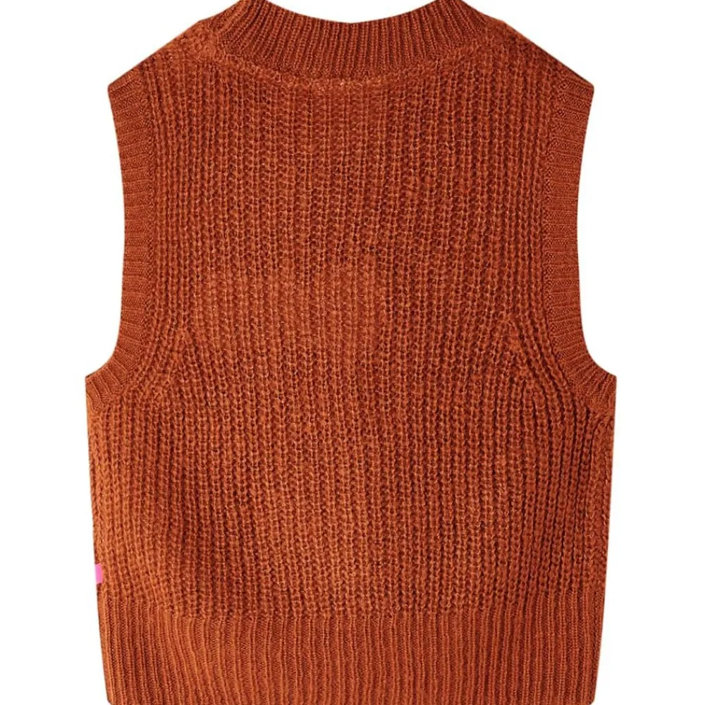 vidaXL Gilet pull-over tricoté pour enfants cognac 92