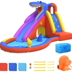 vidaXL Happy Hop Toboggan à eau gonflable avec piscine 450x320x240 cm PVC