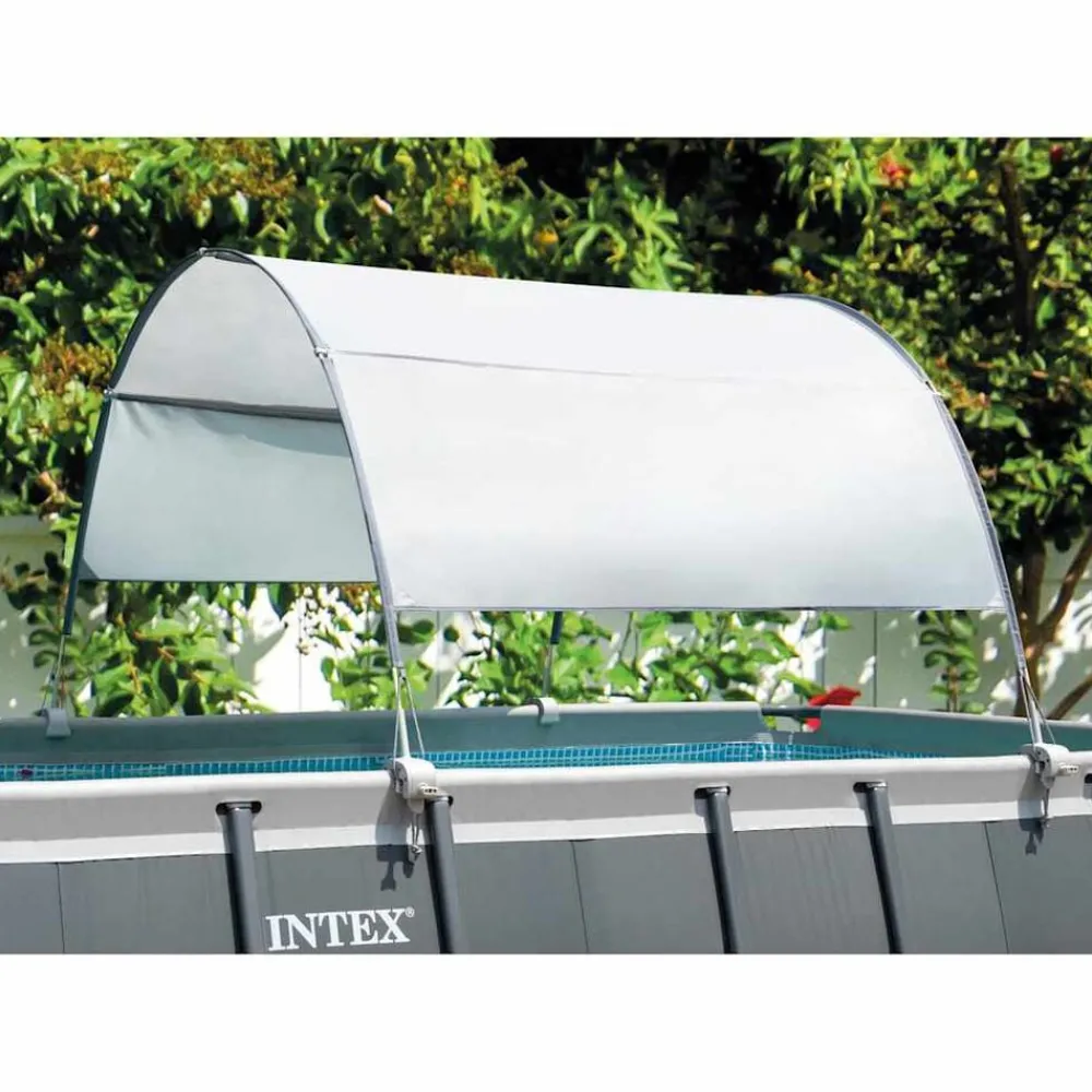 Piscine & Spa-vidaXL Intex Auvent pour piscine Gris clair