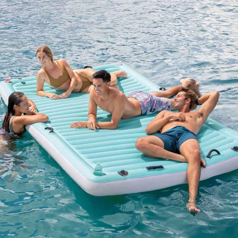 Piscine & Spa-vidaXL Intex Chaise longue gonflable bleu 310x183 cm vinyle