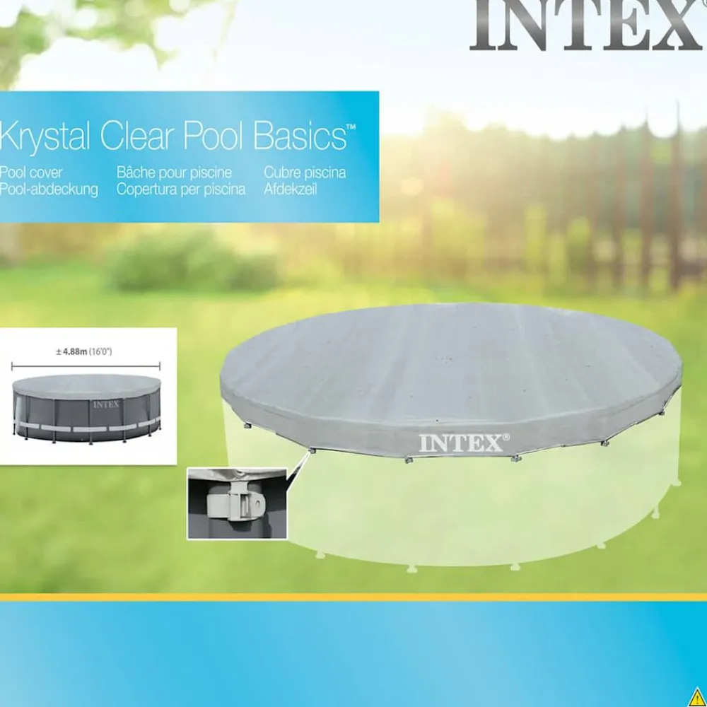 Piscine & Spa-vidaXL Intex Couverture de piscine ronde Deluxe 488 cm 28040