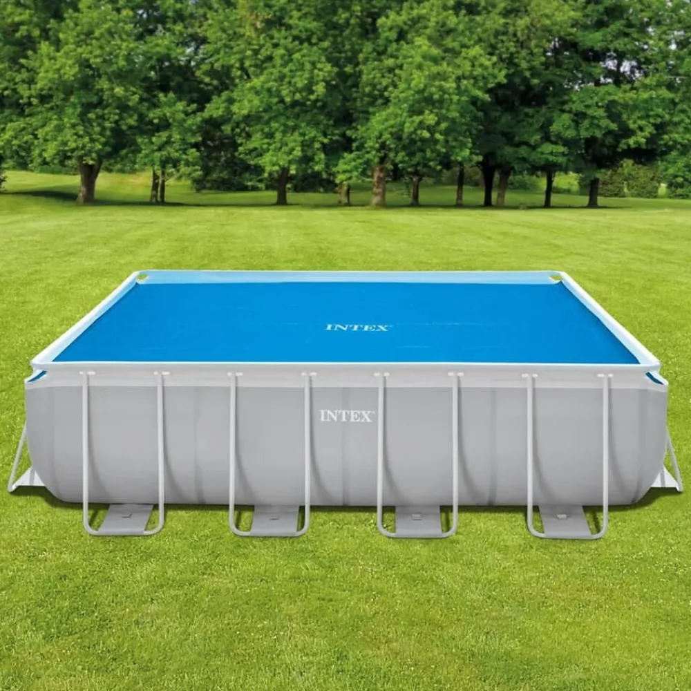 vidaXL Intex Couverture solaire de piscine bleu 378x186 cm polyéthylène