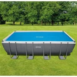 Piscine & Spa-vidaXL Intex Couverture solaire de piscine Bleu 538x253 cm Polyéthylène