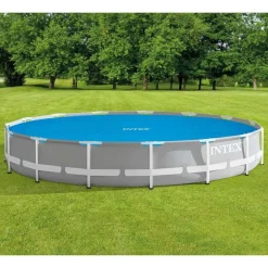 Piscine & Spa-vidaXL Intex Couverture solaire de piscine bleu 448 cm polyéthylène
