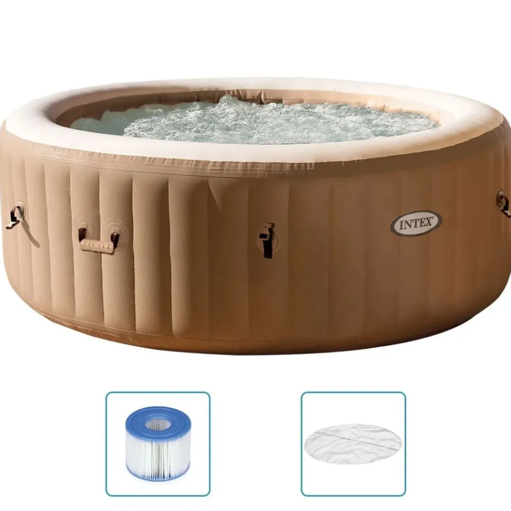Piscine & Spa-vidaXL Intex Cuve thermale de massage à bulles ronde PureSpa 196x71 cm