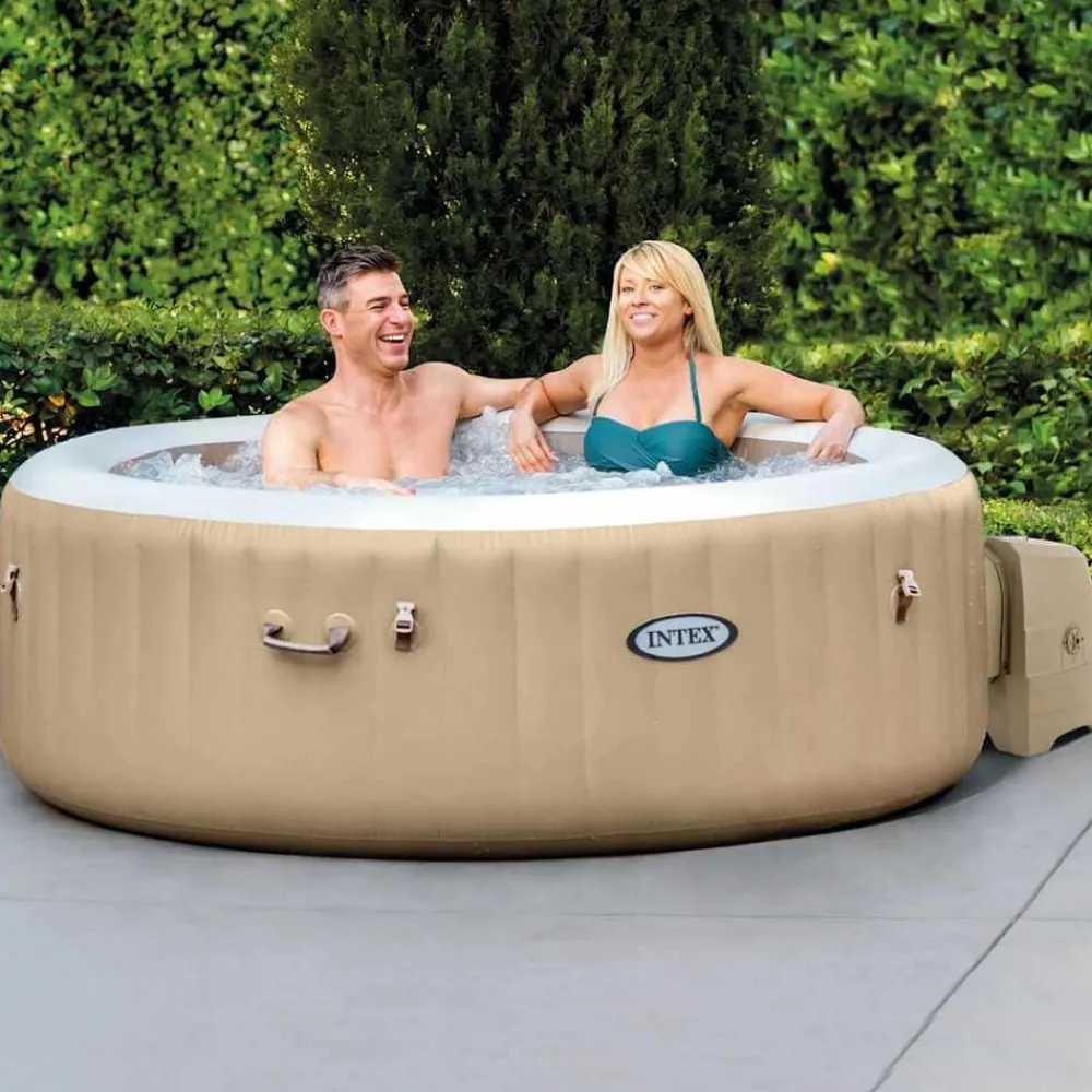Piscine & Spa-vidaXL Intex Cuve thermale de massage à bulles ronde PureSpa 196x71 cm
