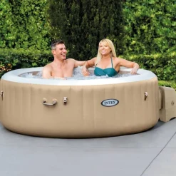 Piscine & Spa-vidaXL Intex Cuve thermale de massage à bulles ronde PureSpa 196x71 cm