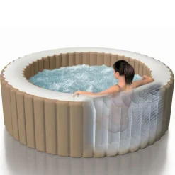 Piscine & Spa-vidaXL Intex Cuve thermale de massage à bulles ronde PureSpa 196x71 cm