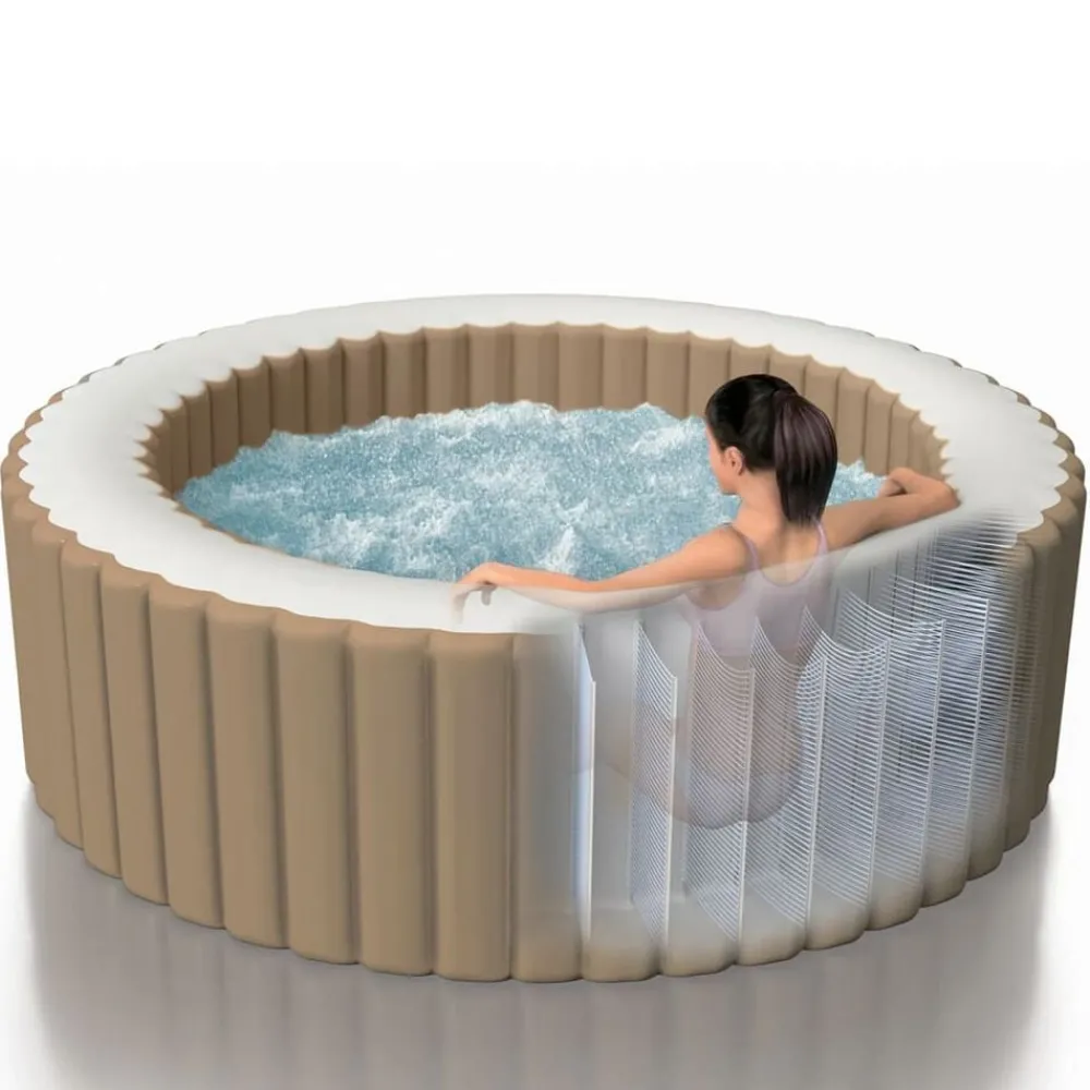 Piscine & Spa-vidaXL Intex Cuve thermale de massage à bulles ronde PureSpa 196x71 cm