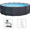 vidaXL INTEX Ensemble de piscine hors sol Graphite Gray Panel 478x124 cm