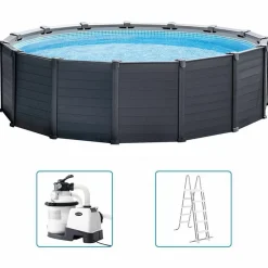 vidaXL INTEX Ensemble de piscine hors sol Graphite Gray Panel 478x124 cm