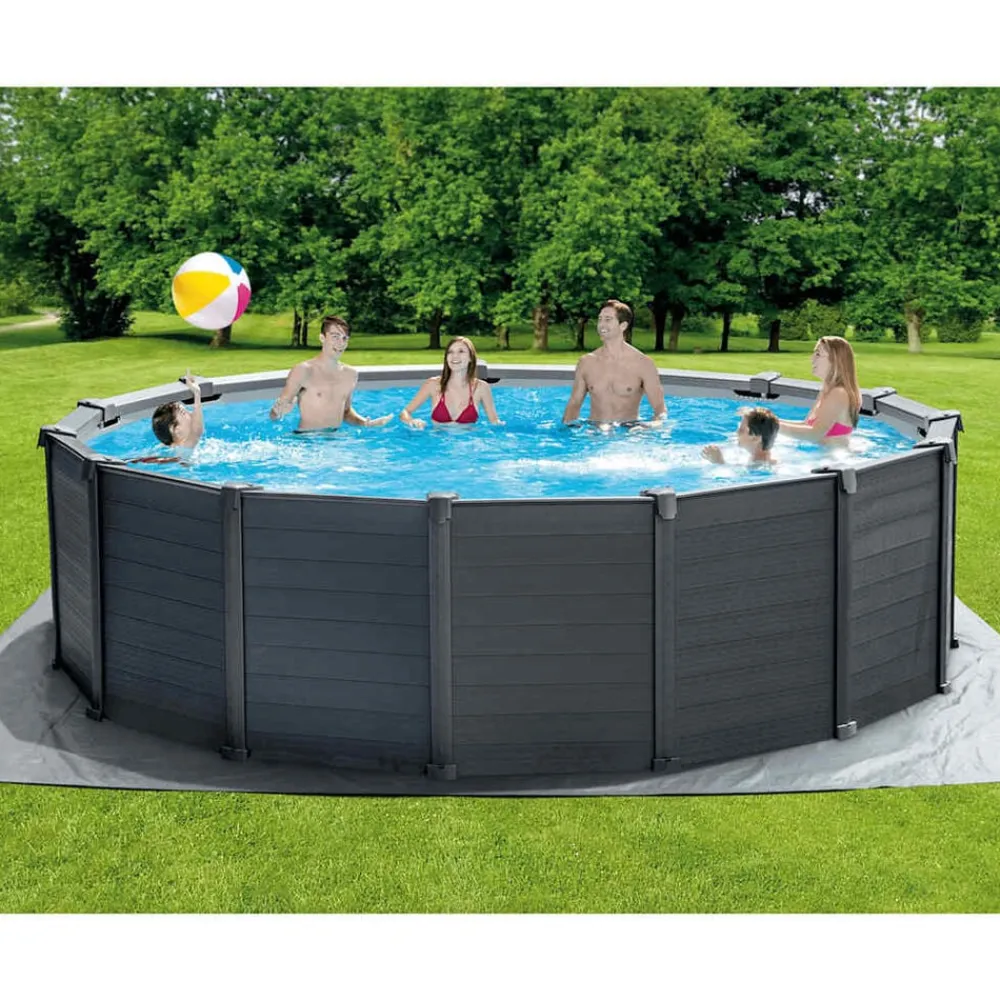 vidaXL INTEX Ensemble de piscine hors sol Graphite Gray Panel 478x124 cm