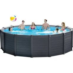 vidaXL INTEX Ensemble de piscine hors sol Graphite Gray Panel 478x124 cm