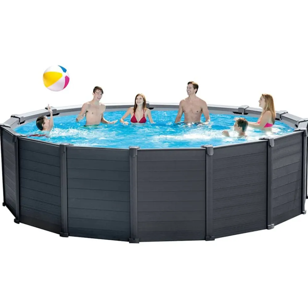 vidaXL INTEX Ensemble de piscine hors sol Graphite Gray Panel 478x124 cm