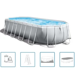 Piscine & Spa-vidaXL Intex Ensemble de piscine ovale 610x305x122 cm 26798GN