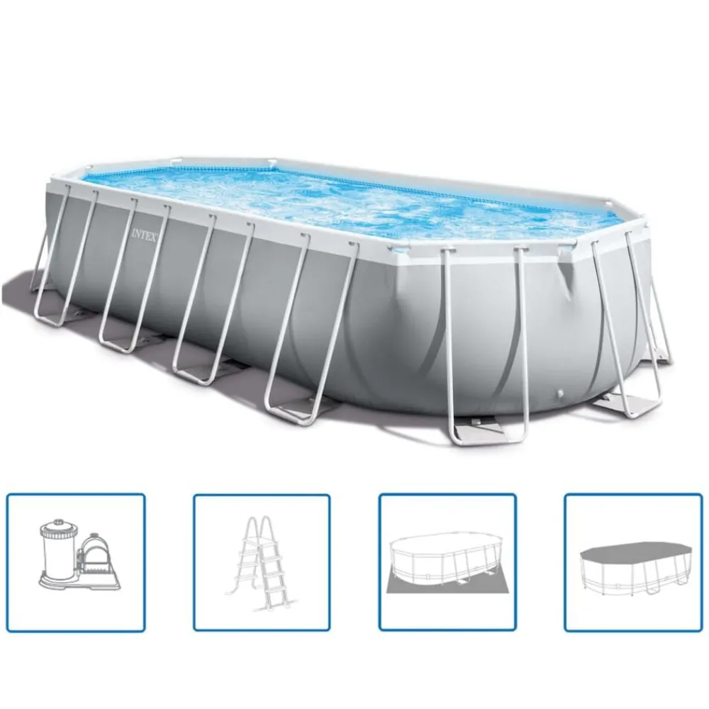 Piscine & Spa-vidaXL Intex Ensemble de piscine ovale 610x305x122 cm 26798GN
