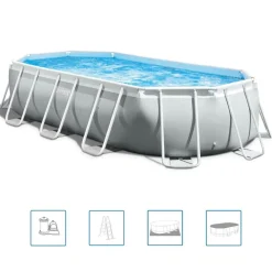Piscine & Spa-vidaXL Intex Ensemble de piscine ovale Prism Frame 503x274x122 cm 26796GN